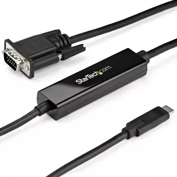 StarTech.com 1 m USB-C-VGA-kaapeli – 1920x1200/1080p USB Type-C -VGA-aktiivinen videosovitinkaapeli – Thunderbolt 3 -yhteensopiva – kannettava VGA-monitoriin/projektoriin – DP Alt Mode HBR2