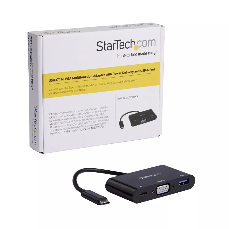 StarTech.com USB-C VGA -multiport-adapteri – USB 3.0 -portti – 60W PD
