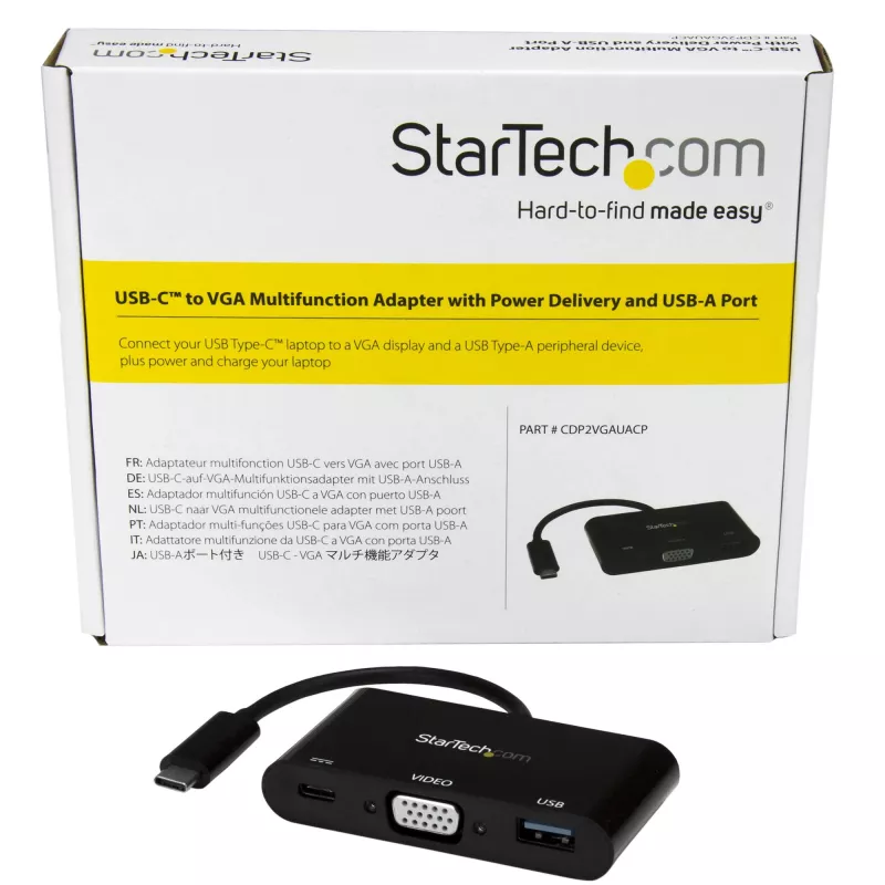 StarTech.com USB-C VGA -multiport-adapteri – USB 3.0 -portti – 60W PD