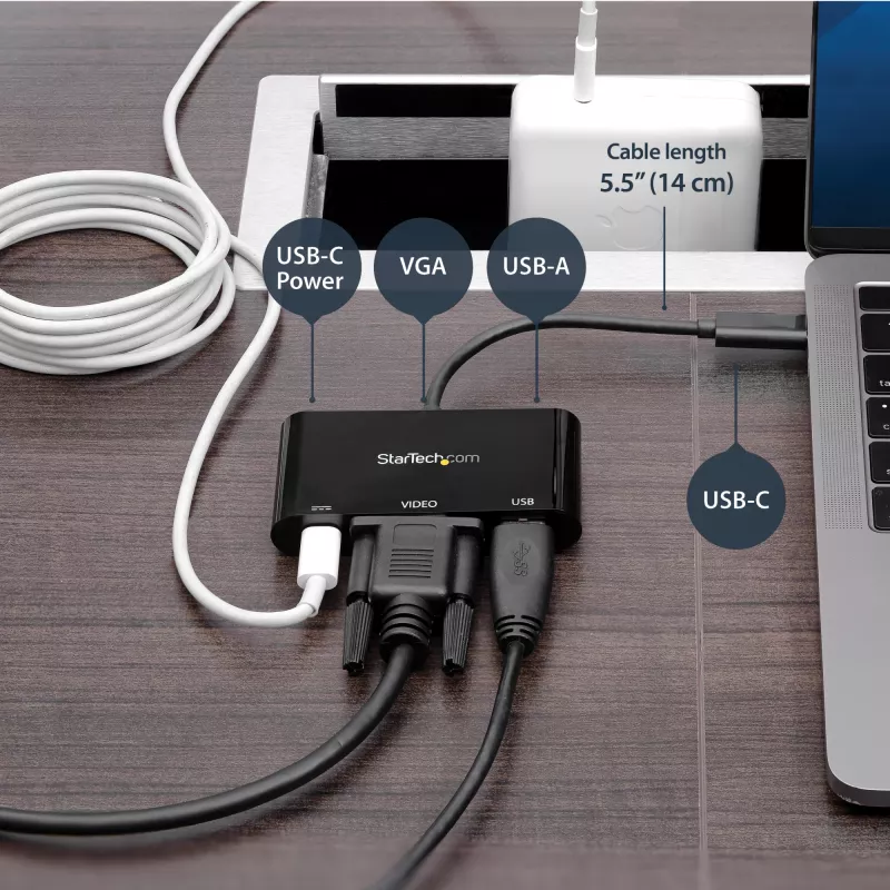 StarTech.com USB-C VGA -multiport-adapteri – USB 3.0 -portti – 60W PD