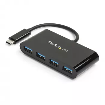 StarTech.com 4-porttinen USB-C-keskitin – USB-C 4x USB-A – USB 3.0 -keskitin – väylävirralla toimiva~4-porttinen USB-C-keskitin – USB-C 4x USB-A – USB 3.0 -keskitin – 5 Gbit/s – väylävirralla toimiva