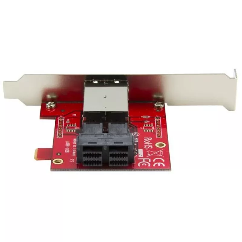 StarTech.com Mini-SAS-sovitin – dual SFF-8643 - SFF-8644 – täys- ja matalaprofiilisilla kiinnikkeillä – 12 Gbit/s