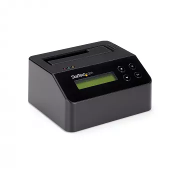 StarTech.com yhden paikan kiintolevyn tyhjennyslaite, itsenäinen HDD/SSD-puhdistuslaite, 4Kn, USB 3.0 - SATA III (6 Gbit/s), 9 tyhjennystilaa, LCD-näyttö, turvallinen kiintolevyjen tyhjennystelakka, DB-9-tulostinliitäntä, TAA-yhteensopiva