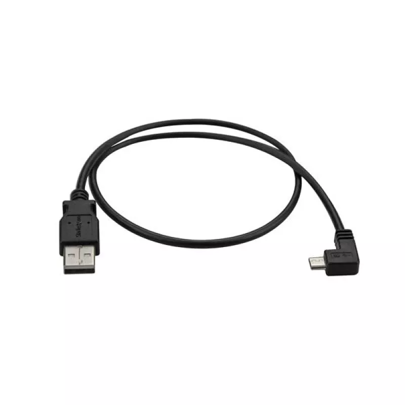 StarTech.com Micro-USB-lataus- ja synkronointikaapeli M/M – kulmikas Micro-USB – 24 AWG – 0,5 m
