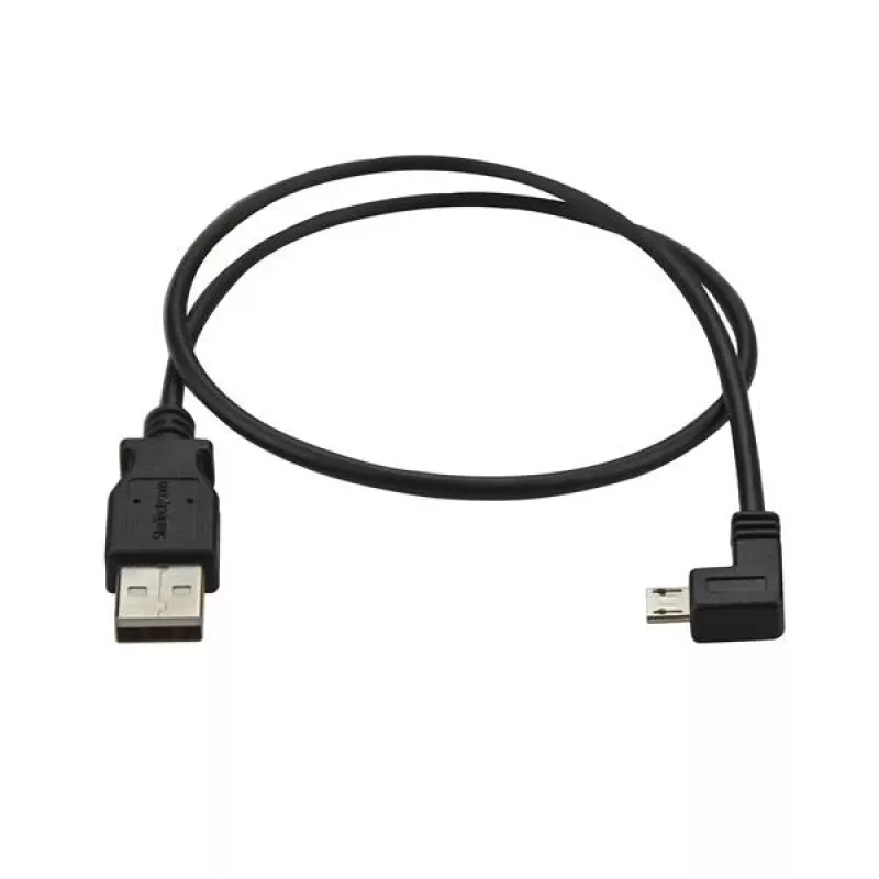 StarTech.com Micro-USB-lataus- ja synkronointikaapeli M/M – vasemmalle kulmikas Micro-USB – 24 AWG – 0,5 m