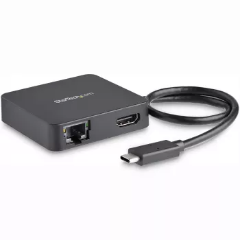 StarTech.com USB-C-moniporttisovitin – kannettava USB-C-minitelakka 4K-HDMI-videolla – Gigabit Ethernet, USB 3.0 -keskitin (1x USB-A, 1x USB-C) – USB Type-C -moniporttisovitin – Thunderbolt 3 -yhteensopiva