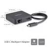 StarTech.com USB-C-moniporttisovitin – kannettava USB-C-minitelakka 4K-HDMI-videolla – Gigabit Ethernet, USB 3.0 -keskitin (1x USB-A, 1x USB-C) – USB Type-C -moniporttisovitin – Thunderbolt 3 -yhteensopiva