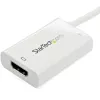 StarTech.com USB-C - HDMI 2.0 -adapteri Power Delivery -toiminnolla – 4K 60Hz USB Type-C - HDMI -näytön videomuunnin – 60W PD läpivientilatausportti – Thunderbolt 3 -yhteensopiva – valkoinen