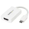 StarTech.com USB-C - HDMI 2.0 -adapteri Power Delivery -toiminnolla – 4K 60Hz USB Type-C - HDMI -näytön videomuunnin – 60W PD läpivientilatausportti – Thunderbolt 3 -yhteensopiva – valkoinen