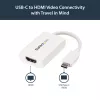 StarTech.com USB-C - HDMI 2.0 -adapteri Power Delivery -toiminnolla – 4K 60Hz USB Type-C - HDMI -näytön videomuunnin – 60W PD läpivientilatausportti – Thunderbolt 3 -yhteensopiva – valkoinen