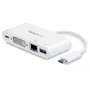 StarTech.com USB-C-moniporttisovitin – USB-C – DVI-D (digitaalinen) -videosovitin 60 W Power Delivery -läpivientilatauksella, GbE, USB-A – kannettava minitelakka USB Type-C/Thunderbolt 3 -kannettaville