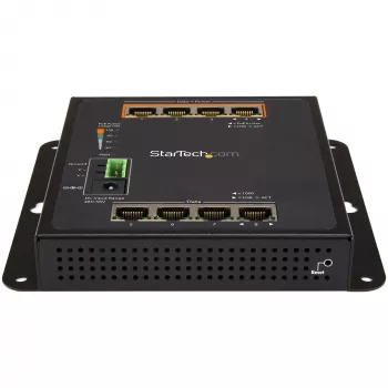 StarTech.com Industrial 8 porttia Gigabit PoE -kytkin – 4 x PoE+ 30W – Power Over Ethernet – karkaistu GbE Layer/L2 Managed -kytkin – järeä suorituskykyinen Gigabit-verkkokytkin IP-30/-40 °C - +75 °C – TAA