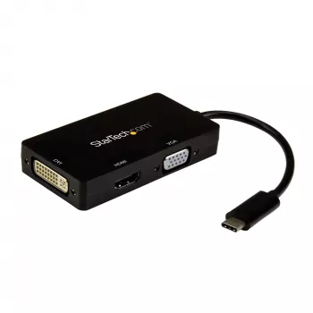 StarTech.com USB-C-moniporttivideosovitin – 3-in-1 – 4K 30 Hz – musta