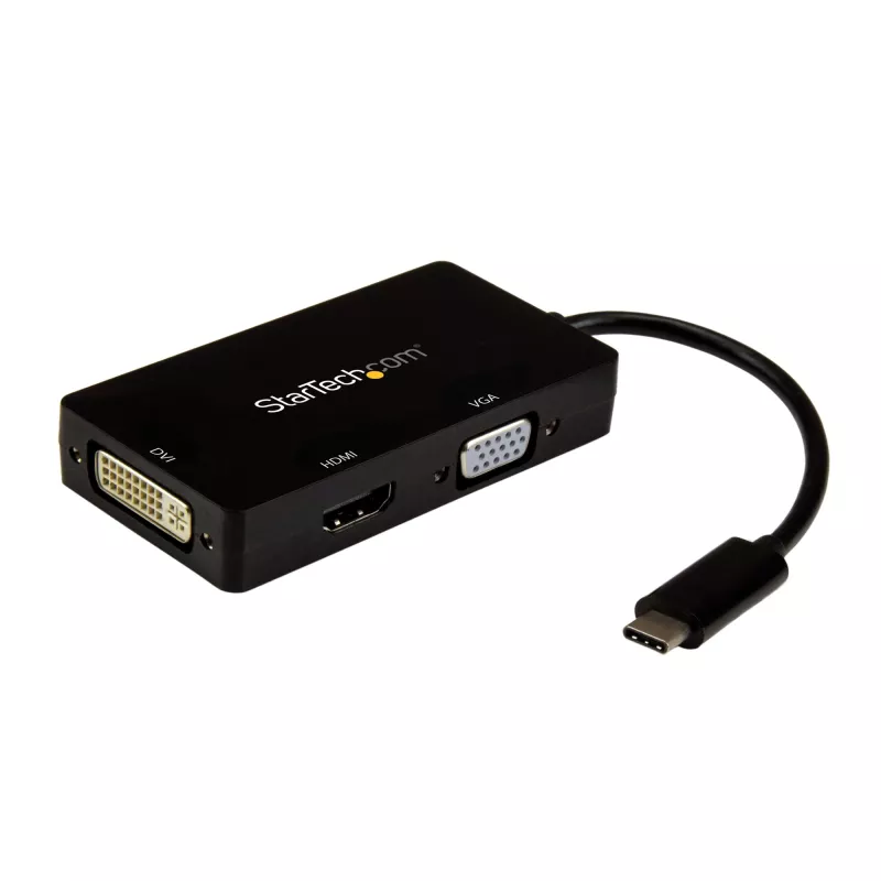 StarTech.com USB-C-moniporttivideosovitin – 3-in-1 – 4K 30 Hz – musta