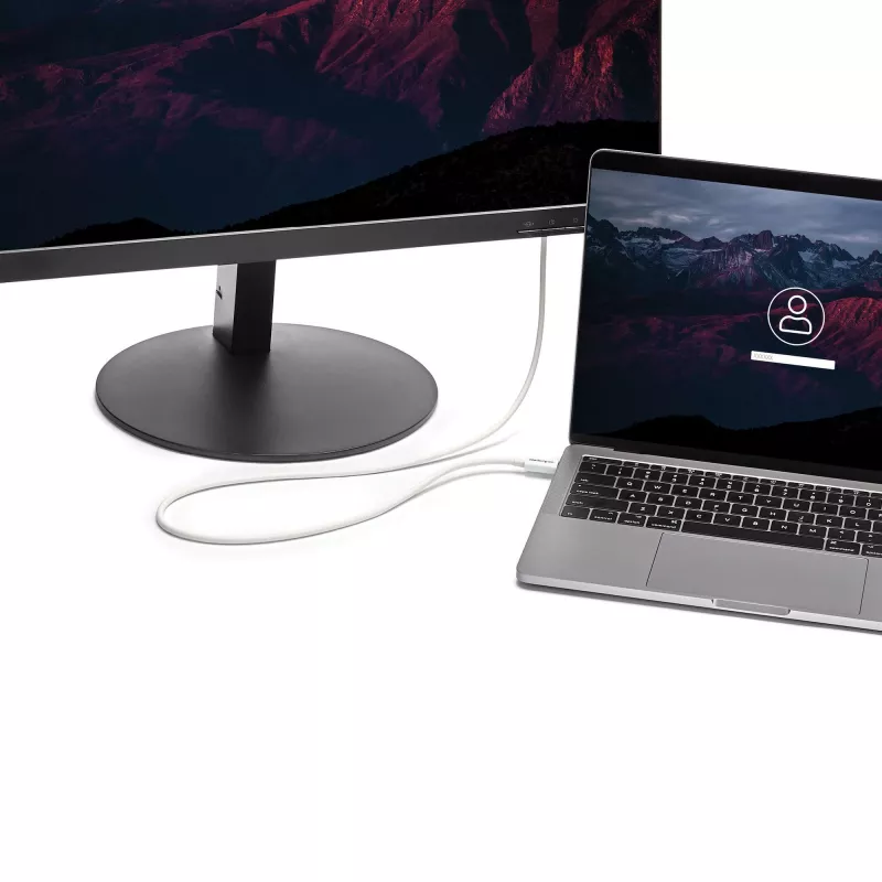 StarTech.com Thunderbolt 3 -kaapeli – 20 Gbit/s – 2 m – valkoinen – Thunderbolt-, USB- ja DisplayPort-yhteensopiva