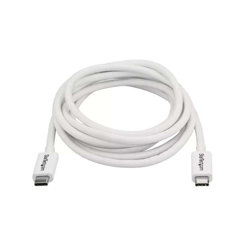 StarTech.com Thunderbolt 3 -kaapeli – 20 Gbit/s – 2 m – valkoinen – Thunderbolt-, USB- ja DisplayPort-yhteensopiva