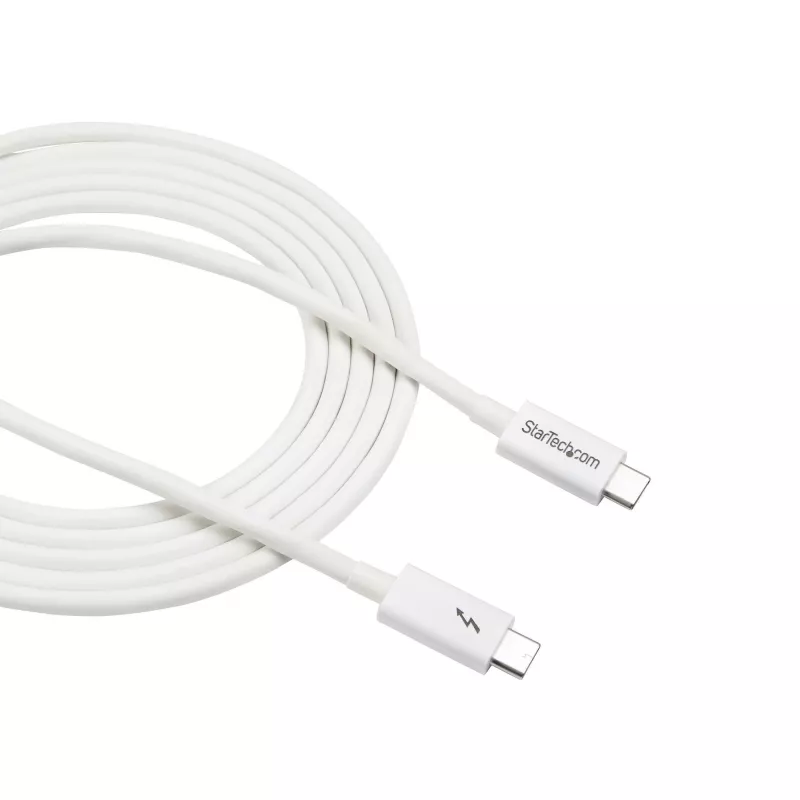 StarTech.com Thunderbolt 3 -kaapeli – 20 Gbit/s – 2 m – valkoinen – Thunderbolt-, USB- ja DisplayPort-yhteensopiva