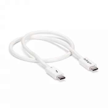 StarTech.com Thunderbolt 3 -kaapeli – 40 Gbit/s – 0,5 m – valkoinen – Thunderbolt-, USB- ja DisplayPort-yhteensopiva