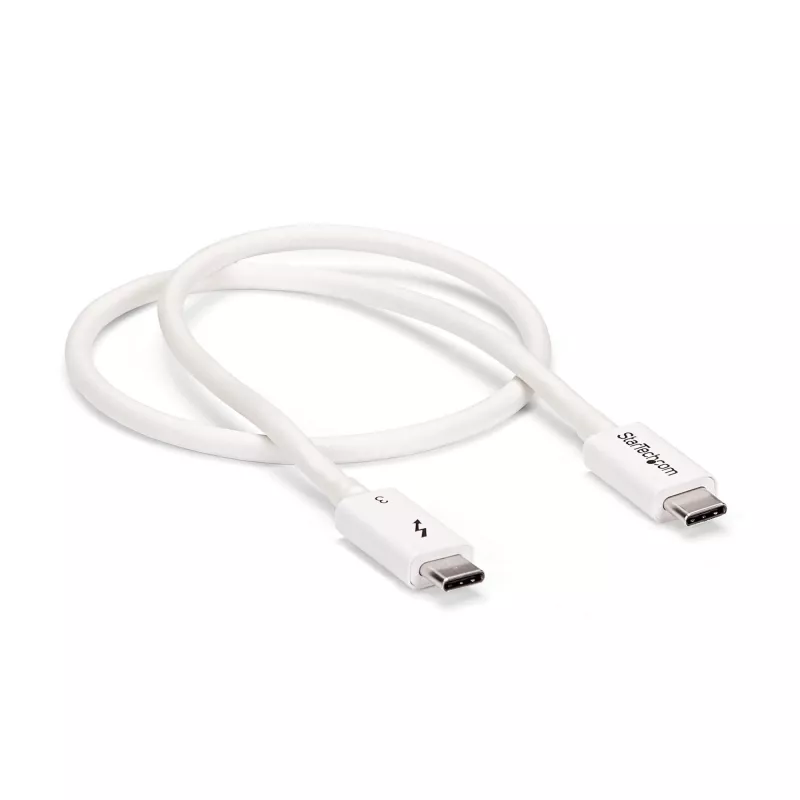 StarTech.com Thunderbolt 3 -kaapeli – 40 Gbit/s – 0,5 m – valkoinen – Thunderbolt-, USB- ja DisplayPort-yhteensopiva