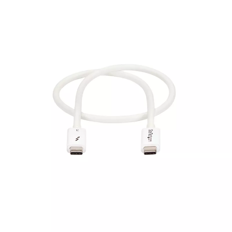 StarTech.com Thunderbolt 3 -kaapeli – 40 Gbit/s – 0,5 m – valkoinen – Thunderbolt-, USB- ja DisplayPort-yhteensopiva