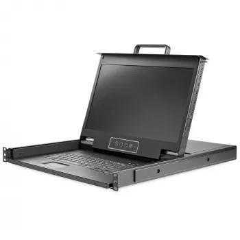 StarTech.com rack-asennettava KVM-konsoli HD 1080p - yhden portin VGA KVM 17 tuuman LCD-näytöllä palvelinkehikkoon - täysin varusteltu 1U LCD KVM -laatikko kaapeleilla ja laitteistolla - USB-tuki - 50 000 MTBF