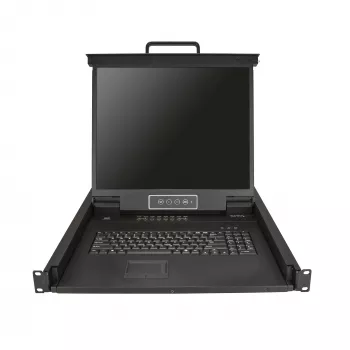 StarTech.com 16-porttinen rack-asennettava KVM-konsoli 1,83 m kaapeleilla – Integroitu KVM-kytkin 19 tuuman LCD-näytöllä – Täysin varusteltu 1HE-LCD-KV-laatikko – OSD-KVM – Kestävä, 50 000 tunnin MTBF – USB- ja VGA-tuki