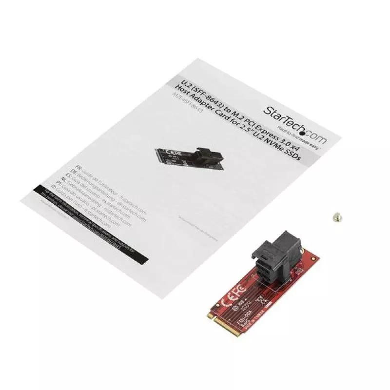 StarTech.com U.2 (SFF-8643) - M.2 PCI Express 3.0 x4 -isäntäsovitinkortti 2,5” U.2 NVMe SSD:lle