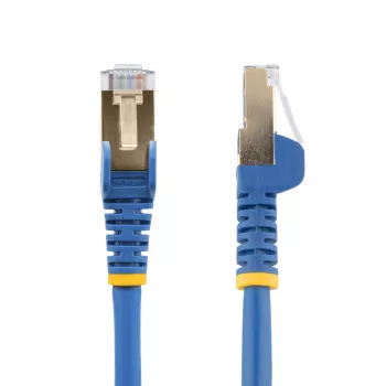 StarTech.com 0,50 m CAT6a Ethernet-kaapeli – 10 Gigabit suojattu rastanasuojattu RJ45 100W PoE -patchkaapeli – 10GbE STP verkkokaapeli vedonpoistolla – sininen, yksittäin testattu / johdotus UL-sertifioitu / TIA