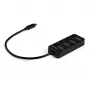 StarTech.com 4-porttinen USB-C-keskitin – USB-C - 4x USB 3.0 Type-A -liitäntää erillisillä porttikohtaisilla virtakytkimillä – SuperSpeed 5 Gbit/s USB 3.1/3.2 Gen 1 – USB-väylävirta – kannettava – 25 cm kiinteä kaapeli