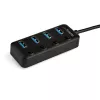 StarTech.com 4-porttinen USB-C-keskitin – USB-C - 4x USB 3.0 Type-A -liitäntää erillisillä porttikohtaisilla virtakytkimillä – SuperSpeed 5 Gbit/s USB 3.1/3.2 Gen 1 – USB-väylävirta – kannettava – 25 cm kiinteä kaapeli