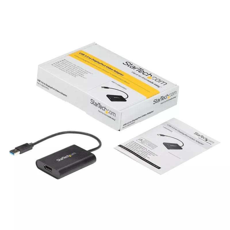 StarTech.com USB 3.0 - DisplayPort -sovitin, USB DP -näyttömuunnin Windowsille, 4K (ei tue macOS/ChromeOS/Linux) - TAA