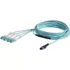 StarTech.com 10m (30ft) MTP(F)/PC - 4x LC/PC Duplex Breakout OM3 monimuotokuitu-kaapeli, OFNP Plenum, 40G verkot, pieni lisävaimennus - kuitupatch-kaapeli