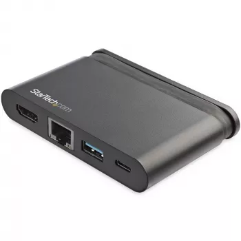 StarTech.com USB-C-moniporttisovitin - kannettava USB-C-telakka 4K HDMI:llä - 100W PD 3.0 -läpivienti, 1x USB-A, 1x USB-C, GbE - Thunderbolt 3 & USB Type-C kannettavan matkatelakka - Mac & Windows