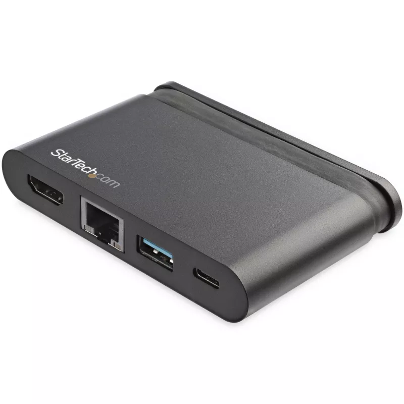 StarTech.com USB-C-moniporttisovitin - kannettava USB-C-telakka 4K HDMI:llä - 100W PD 3.0 -läpivienti, 1x USB-A, 1x USB-C, GbE - Thunderbolt 3 & USB Type-C kannettavan matkatelakka - Mac & Windows