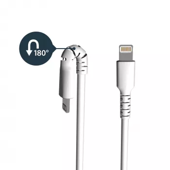 StarTech.com 6 jalkaa (2m) kestävä valkoinen USB-A - Lightning -kaapeli – raskaan käytön kestävä aramidikuituinen USB Type-A - Lightning -lataus-/synkronointikaapeli – Apple MFi -sertifioitu iPad/iPhone 12