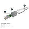 StarTech.com 6 jalkaa (2m) kestävä valkoinen USB-A - Lightning -kaapeli – raskaan käytön kestävä aramidikuituinen USB Type-A - Lightning -lataus-/synkronointikaapeli – Apple MFi -sertifioitu iPad/iPhone 12