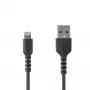 StarTech.com 0,91 m (3 jalkaa) kestävä musta USB-A - Lightning -kaapeli – kulutusta kestävä, tukeva aramidikuituinen USB Type-A - Lightning -lataus-/synkronointikaapeli – Apple MFi -sertifioitu iPad/iPhone 12