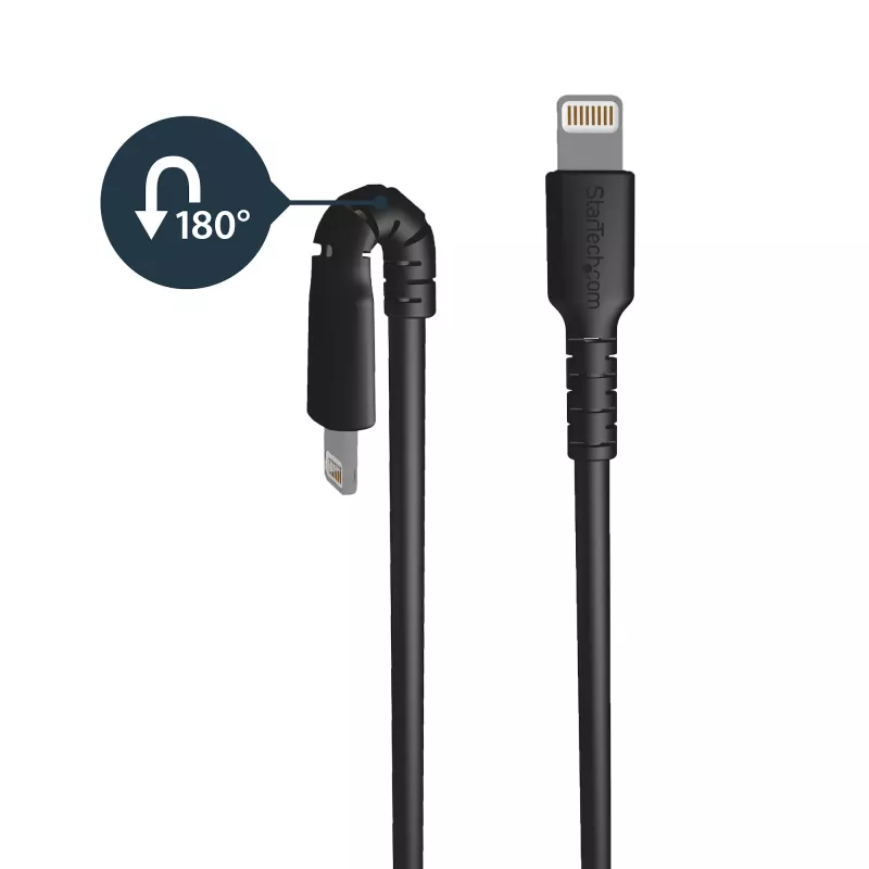 StarTech.com 0,91 m (3 jalkaa) kestävä musta USB-A - Lightning -kaapeli – kulutusta kestävä, tukeva aramidikuituinen USB Type-A - Lightning -lataus-/synkronointikaapeli – Apple MFi -sertifioitu iPad/iPhone 12