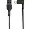 StarTech.com 1 m kestävä USB-A - Lightning -kaapeli – musta, 90° kulma, kulutusta kestävä, aramidikuidulla vahvistettu, USB Type-A - Lightning -lataus-/synkronointikaapeli – Apple MFi -sertifioitu – iPhone