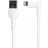 StarTech.com 1 m kestävä USB-A - Lightning -kaapeli – valkoinen 90° kulma kulutusta kestävä aramidikuitu USB Type-A - Lightning -lataus-/synkronointikaapeli – Apple MFi -sertifioitu – iPhone