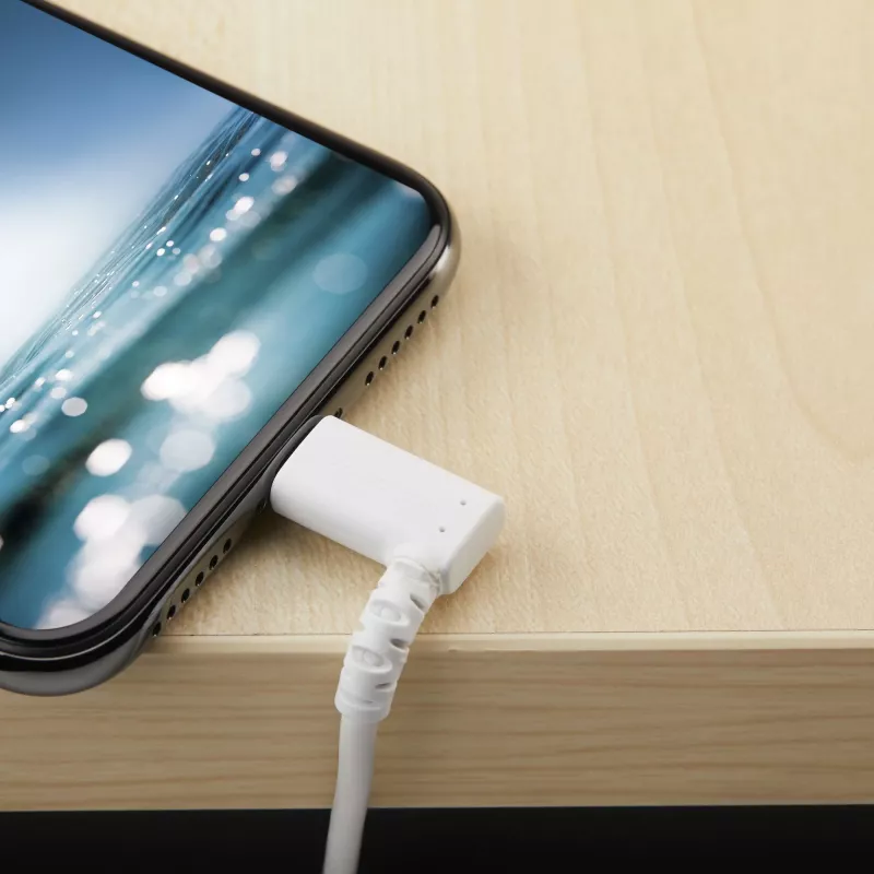 StarTech.com 1 m kestävä USB-A - Lightning -kaapeli – valkoinen 90° kulma kulutusta kestävä aramidikuitu USB Type-A - Lightning -lataus-/synkronointikaapeli – Apple MFi -sertifioitu – iPhone