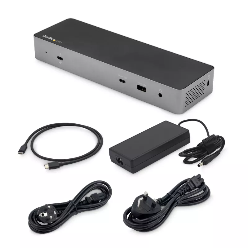 StarTech.com USB C -telakointiasema Macbook Pro/Air-M1/M2/M3/M4:lle, Thunderbolt-yhteensopiva, HDMI/DisplayPort, Dual 4K 60Hz/Single 8K, USB Type-C -kannettavat telakka, 96W Power Delivery, USB 10Gbps