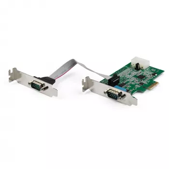 StarTech.com 2-porttinen PCI Express RS232 -sarja-adapterikortti – PCIe RS232 -sarjaportti-isäntäohjain – PCIe - sarja DB9 – 16950 UART – Low-Profile-laajennuskortti – Windows & Linux