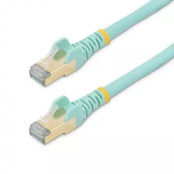 StarTech.com 5m CAT6a Ethernet-kaapeli – 10 Gigabit suojattu lukituskielekkeen suojaus -RJ45 100W PoE -patch-kaapeli – 10GbE STP-verkkokaapeli vedonpoistolla – Aqua yksittäin testattu/kaapelointi on UL-sertifioitu/TIA