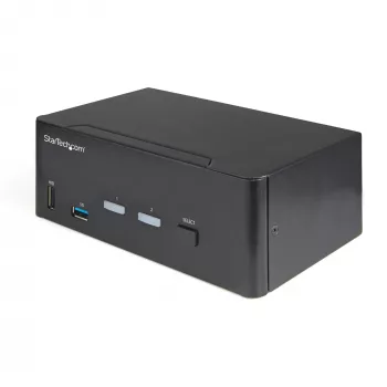StarTech.com 2-porttinen kahden näytön HDMI-KVM-kytkin – 4K 60 Hz Ultra HD HDR – pöytämallinen 4K HDMI 2.0 KVM-kytkin 2-porttisella USB 3.0 -keskittimellä (5 Gbit/s) ja 4x USB 2.0 HID, ääni – pikanäppäinvaihto – TAA