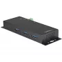 StarTech.com 4-porttinen USB-C-keskitin 10 Gbit/s – teollinen metallinen USB Type-C -keskitin 3x USB-A ja 1x USB-C – ESD- ja ylijännitesuojaus – USB-C- tai USB-A-isäntä – itsetehosteinen, asennettava USB 3.2/3.1 Gen 2 -keskitin