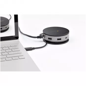 StarTech.com USB-C-moniporttisovitin – USB 3.1 Gen 2 10 Gbit/s Type-C-minitelakka 4K 60 Hz HDMI/DisplayPort tai 1080p VGA – 75 W PD -läpivienti, 3-porttinen USB-keskitin, GbE – kannettava telakointiasema