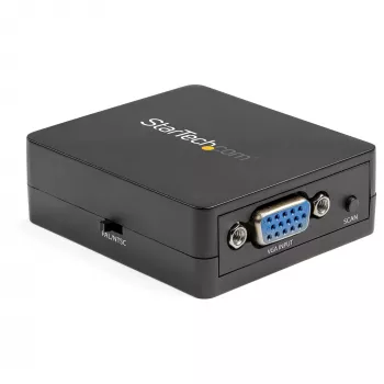 StarTech.com VGA–RCA- ja S-Video-muunnin – USB-virransyöttö, aktiivinen videomuunnin, musta, CE, FCC, REACH, 1920 x 1080 pikseliä, 640 x 480, 1920 x 1080 pikseliä, 60 Hz