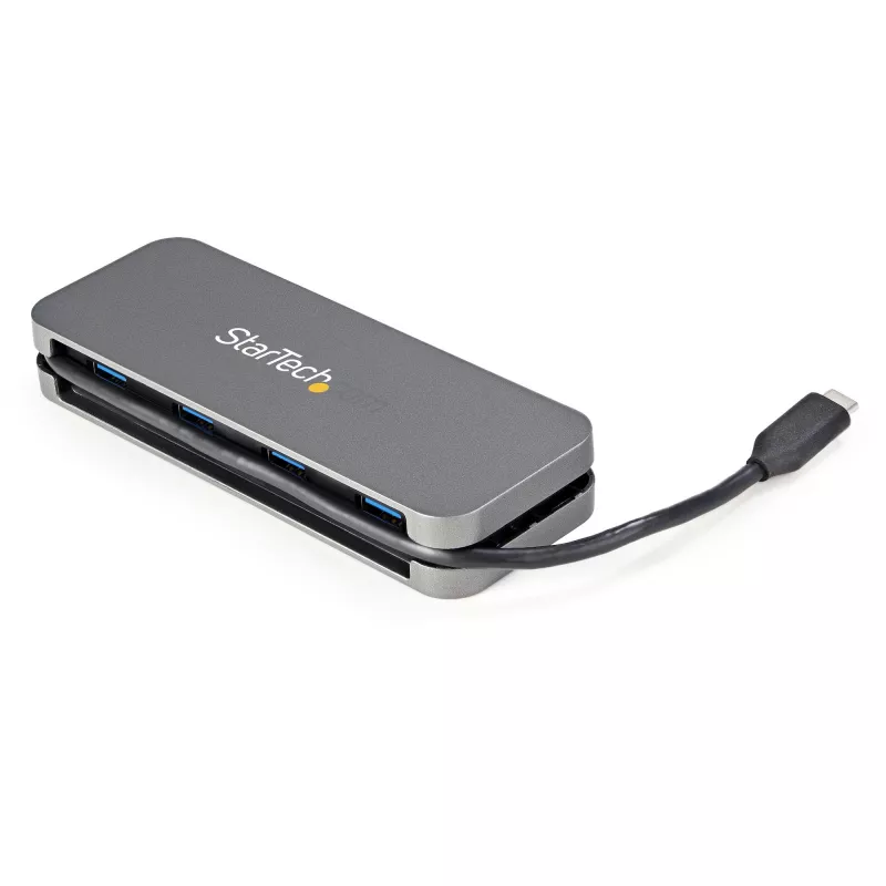 StarTech.com 4-porttinen USB-C-keskitin – 4x USB-A – USB 3.0 Type-C -keskitin – USB 3.2 Gen 1 (5 Gbit/s) – väylävirralla toimiva kannettava USB-C–USB-A-sovitin ja -keskitin – 11,2 tuuman (28,5 cm) kaapeli kaapelinhallinnalla