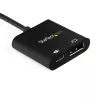 StarTech.com USB-C–DisplayPort-sovitin Power Deliveryllä – 8K 60 Hz / 4K 120 Hz USB Type-C–DP 1.4 -videomuunnin 60 W PD -läpivientilatauksella – HBR3 – Thunderbolt 3 -yhteensopiva